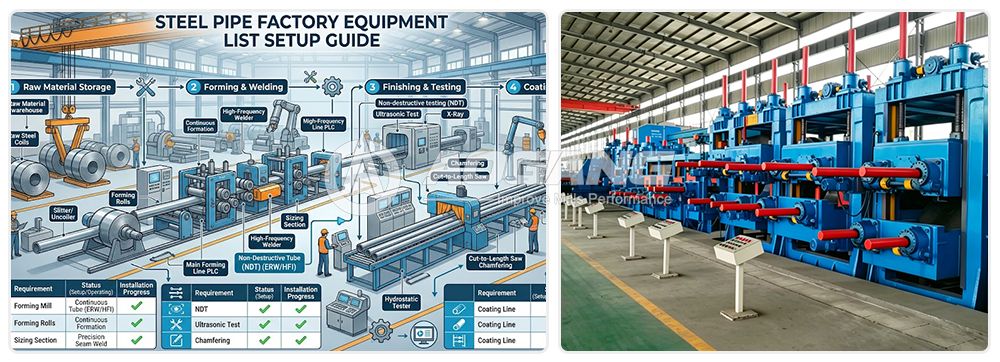 Steel Pipe Factory Equipment List Setup Guide